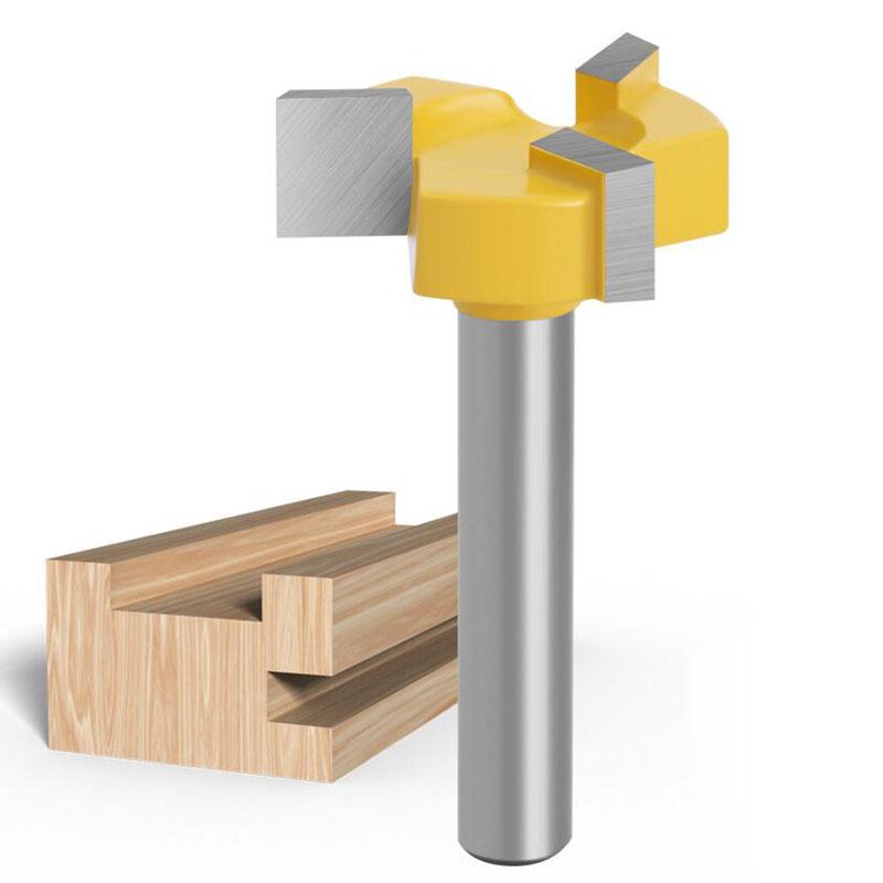 Rak kant spårfräs Fräs T-spår överfräs 6mm 1/4 skaft 8mm träplatta tillplattning överfräsbit volframfräsbit