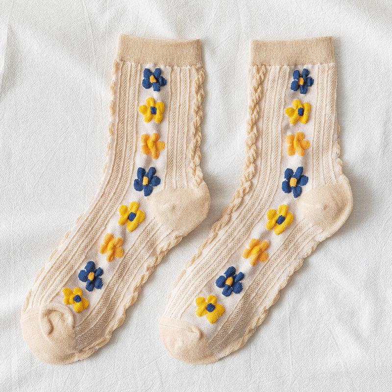 1/2/3 STÜCK Lustige Damen Socken Niedliche Frühling und Herbst Winter Japanische Harajuku Blumen Socken Mode Retro College Stil Liebliches Mädchen Hot Sell