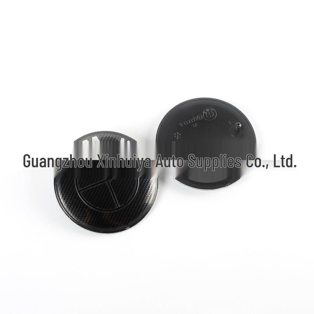 Helsvart kolfiber Mönster Emblemsats för BMW: Passar 3-serie, 5-serie, X5, X6 - Fram, Bak, Motorhuv och Fälgcentrumkåpor