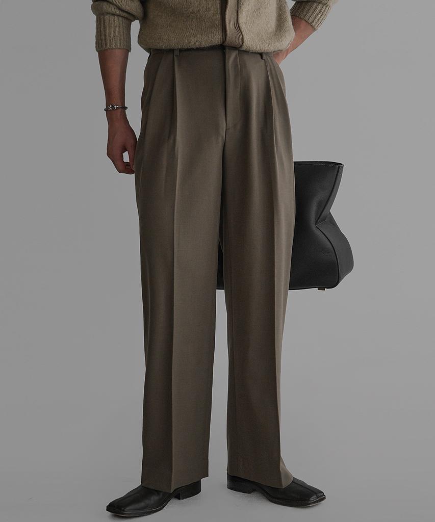 Baulopeulodeogteu Wool Tr Wide Slacks [Mocha Beige]
