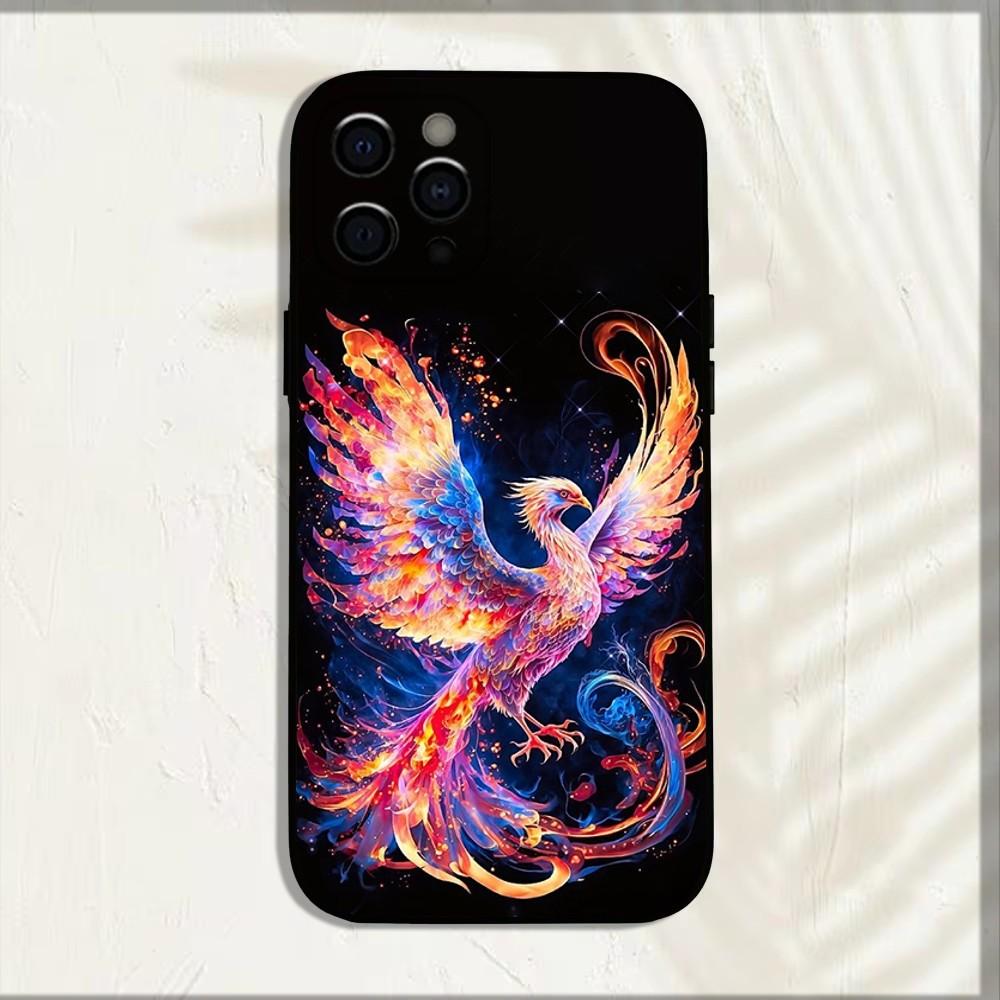 Cool Phoenix Nirvana Phone Case For iPhone 16,15,14,13,12,11,Pro,X,XS,Max,XR,Plus,Mini Soft Black Cover