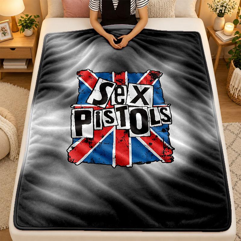 Flannel BlanketSex Pistols Warm Soft Throw Blanket for Indoor Sofa Bed Living Room Use