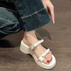 Fairy style with skirt women's wedge heels slippers summer French heightening bow open-toed thick bottom one-word cool slippers