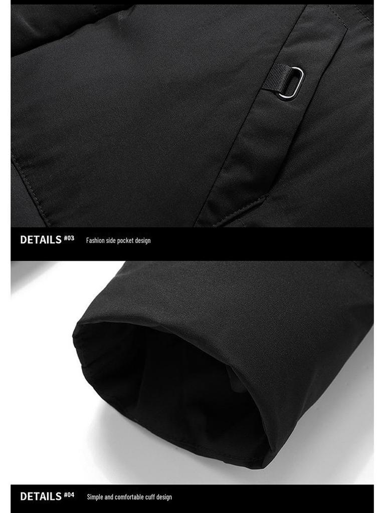 Men's Winter Mid-Length Cotton Padded Jacket: Trendy, Thick, Plus Size