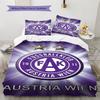 FK Austria Wien Bedding Quilt Set Quilt Cover Pillowcase Home Decoration Birthday Gift (1 * Duvet Cover + 2 * Pillowcase, Without Core)