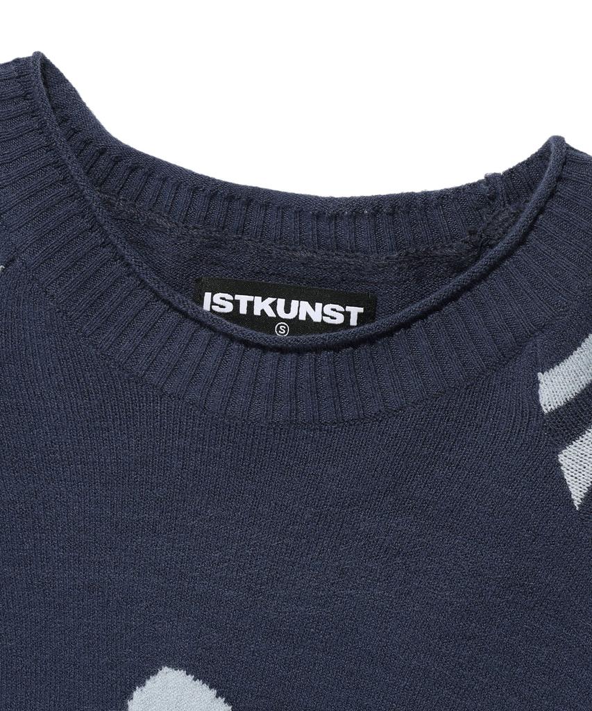 ISTKUNST Star Stripe Raglan Knit_Navy(Ik2Ffmk600A)
