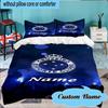 Custom Name Blue Stars Cruzeiro Football Bedding Set 3pcs, Bedding Set Including 1pc Duvet Cover And 2pcs Pillowcases for Bedroom, Dormitory Gift
