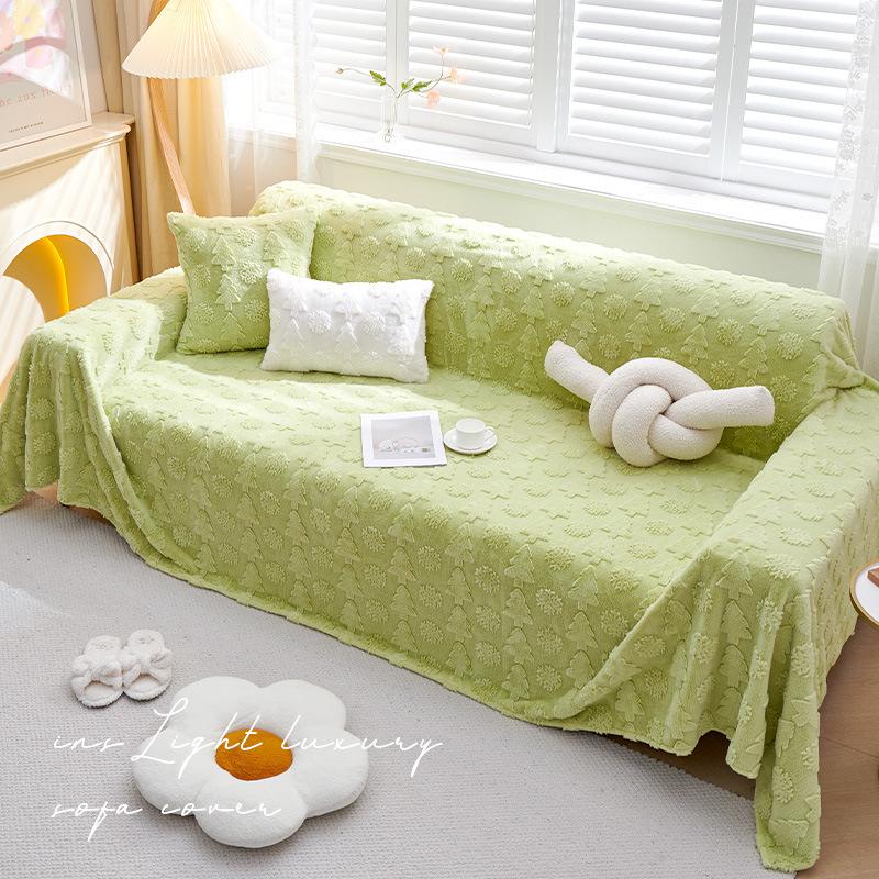 Nuovo Cuscino per Divano in Peluche di Coniglio Semplice Moderno Inverno Antiscivolo Caldo di Alta Gamma Copridivano Copertura Asciugamano