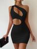 Women's Sexy One Shoulder Summer Mini Skirt Hollow Fashion Bodycon Dress