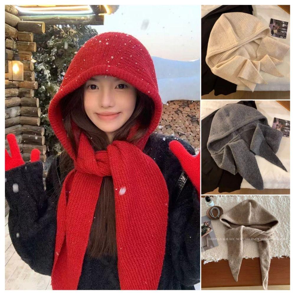One-Piece Winter Balaclava Thickened Neck Collar Korean Style Scarf Cap Outdoor Sports