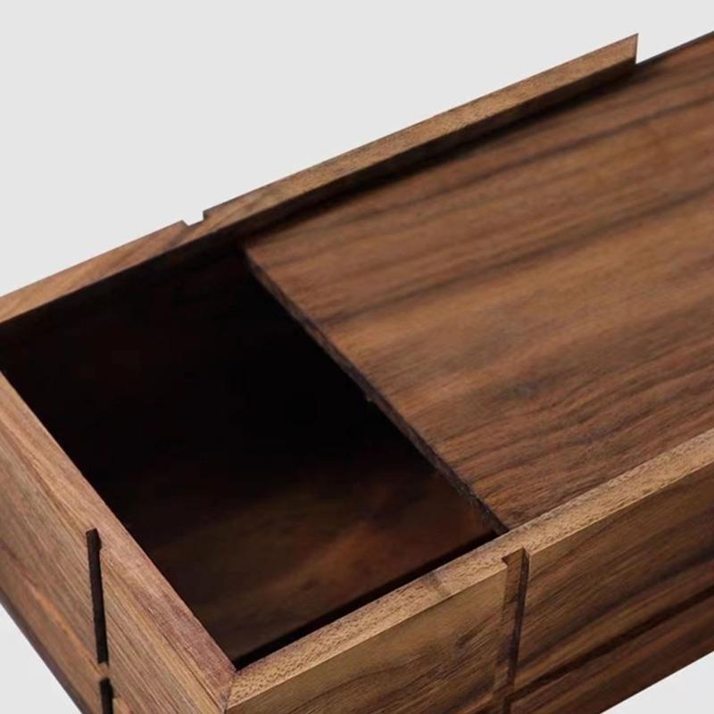 Solid Walnut Wood Tissue Dispenser With Link Cut Opening Multipurpose Home Trim For Kitchen Dining Room Bedroom