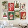 Merry Christmas Poster Vintage Metal Tin Signs Cakes Music Box Christmas Tree Metal Plaque Bakery Candy Shop Home Wall Decor
