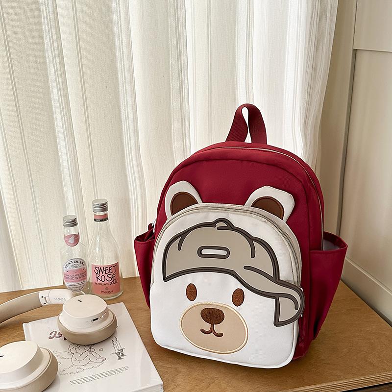 High-value cute cartoon bear backpack, kindergarten children's grade 3-5 students lightweight backpack