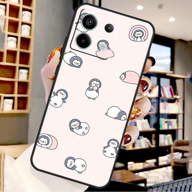 Cartoon Penguin For Xiaomi Redmi Note 14 Pro 12 11 9 10 13 15 Pro Plus Case For Redmi 15 10C 12C 13C 14C 15C