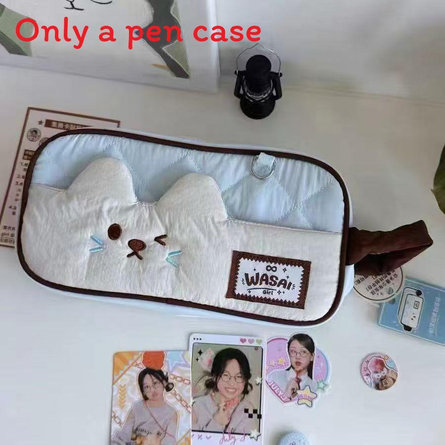 Cute Cat Pencil Case With Polyester Material For Students And Storage Efficiency