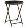 Garden Bistro Set 3 Pcs Brown Poly Rattan