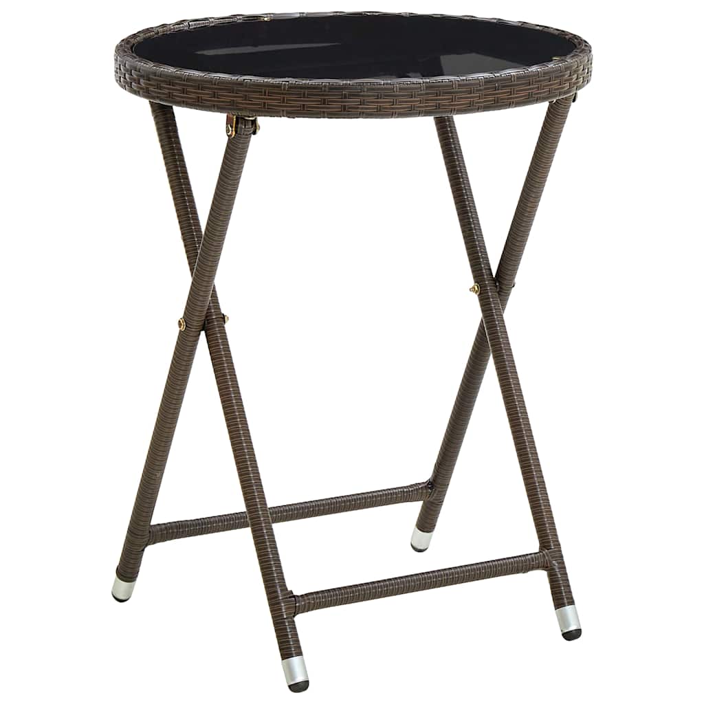 Garden Bistro Set 3 Pcs Brown Poly Rattan