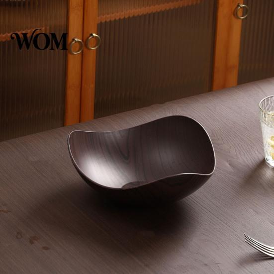 Mold-resistant Serving Dish Vintage Wood Grain Fruit Tray, Food-Grade Snack Candy Plate, Thickened Wear Resistant Nestable Stackable BPA-free