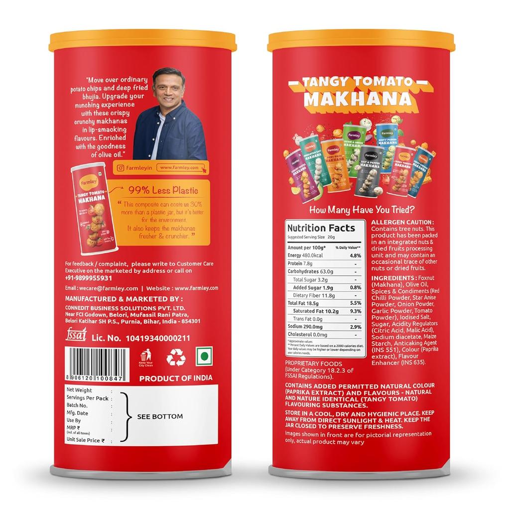 Roasted & Flavoured Healthy Makhana Snacks - Minty Pudina, Peri Peri, Tangy Tomato, Cream & Onion, Himalayan Salted | (Combo Pack of 5, 77 g Each)