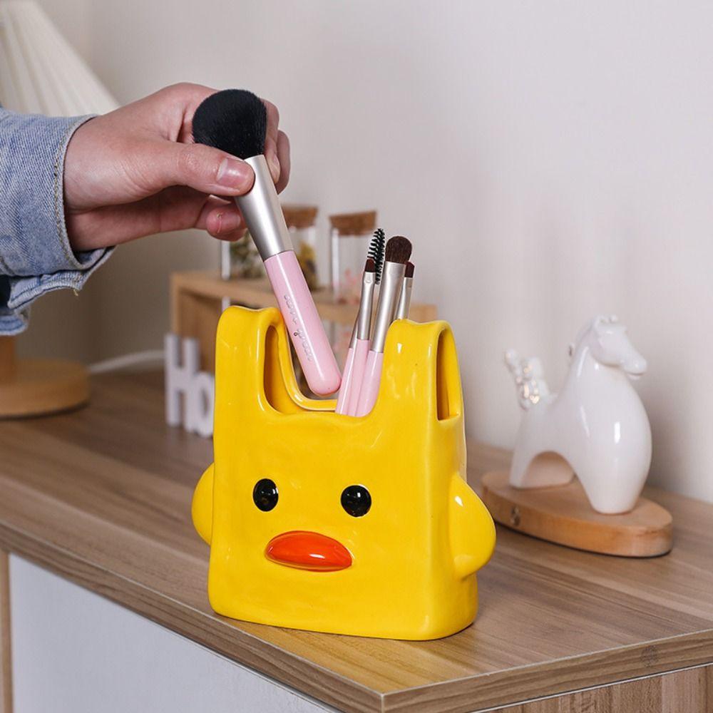 

Duckling Pencil Box Large-capacity Desktop Storage Box Kawaii Cartoon Painting Pencil Set School белый
