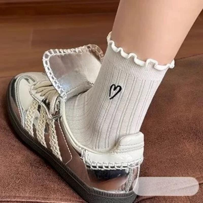 

Женские весенне-летние тонкие деревянные носки до щиколотки с вышивкой «Любовь» и дышащей сеткой 1 pair белый