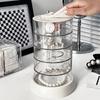 Rotatable Jewelry Storage Box 360 Degree Rotating Earring Display Holder Makeup Tray Organizer Space Saving For Jewelry Earrings