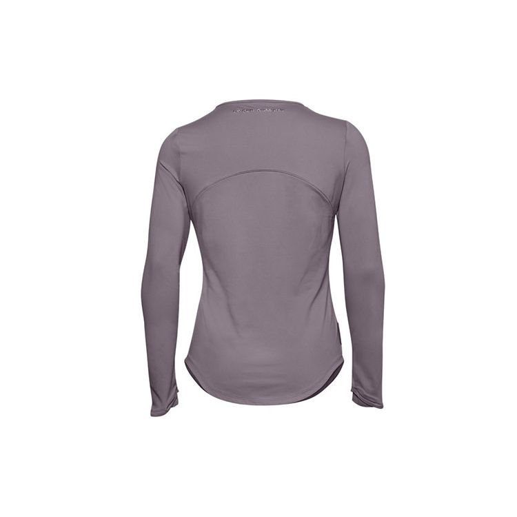 Under Armour Infused Meridian Crew Long Sleeve Solid Color Casual Sports Breathable Straight Fit Round Neck T-Shirt Women Tops 1360568-585