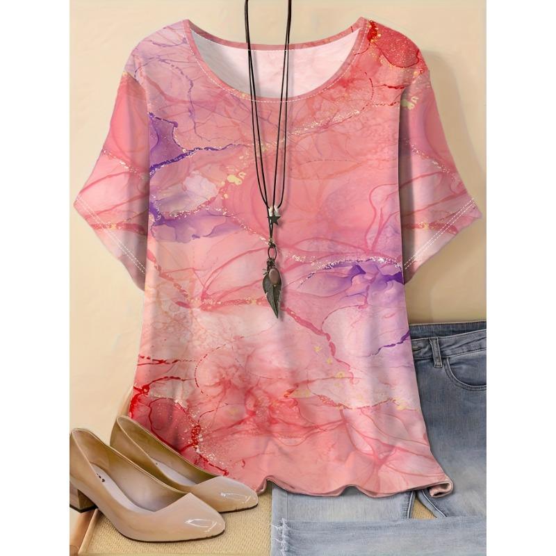 

2025 new large size women’s round neck T-shirt S