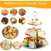 Wedding Gold 3-Tier Cake Stand - Luxury Dessert Display Rack for Bridal Shower Birthday Festival Celebration
