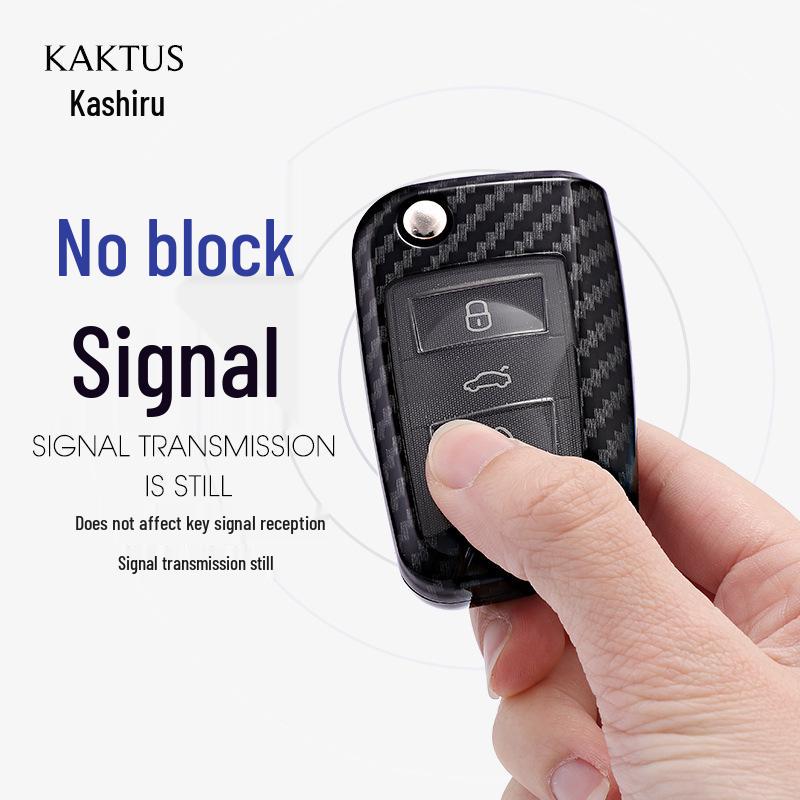 Carbon Fiber Key Case for Volkswagen Lavida, Tiguan L, Golf 7, Lamando, Teramont - Full Wrap Cover.