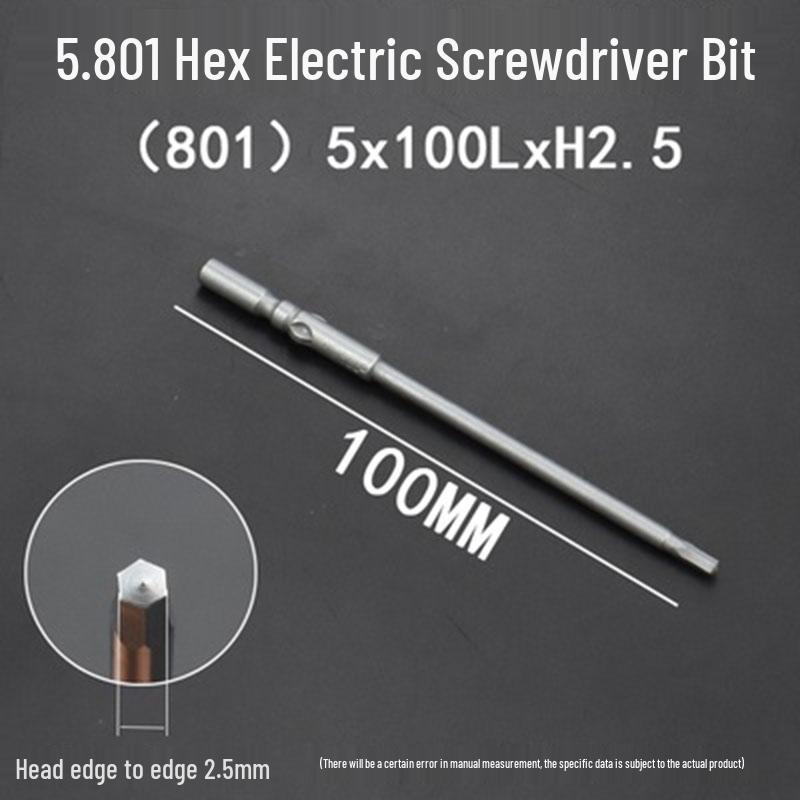 Extended Hexagonal S2 Steel Electric Screwdriver Bit with 5mm/6mm Shank