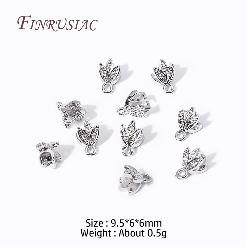 Multi Types 18K Gold Plated Inlaid Zircon Beila For Pendants,Pinch Clip Bails For Crystal Agate Jewelry Making,Pendant Connector