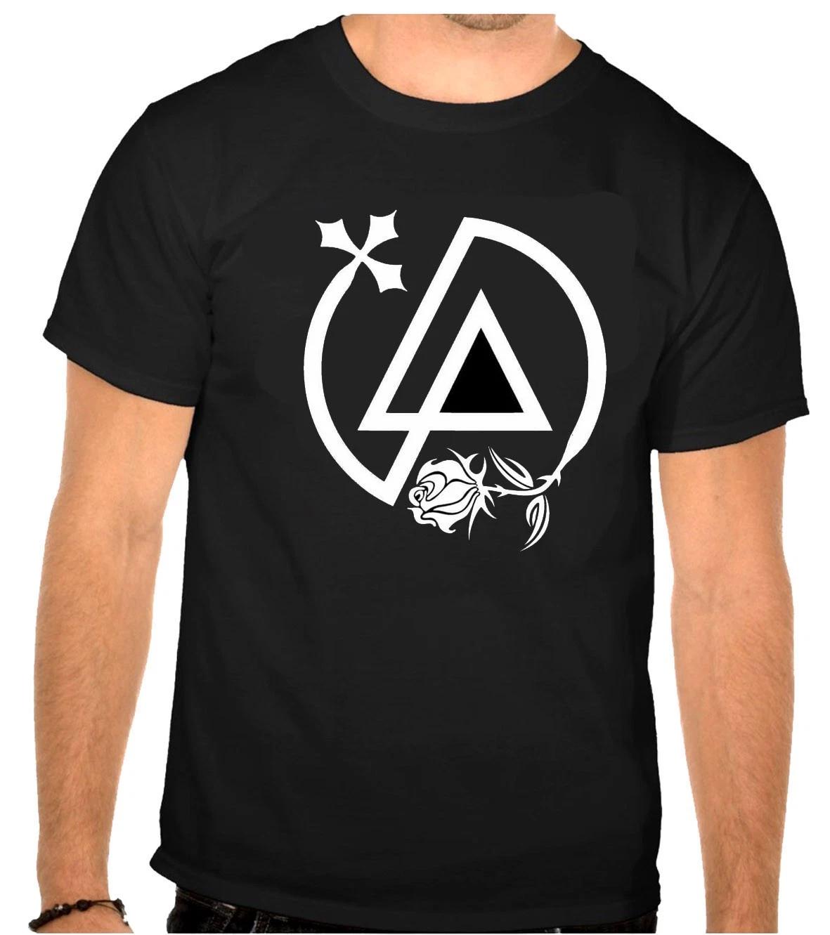 Linkin Park Rock Music Logo Black 100% Cotton T-shirt Mens Tees Top -1383 -Kids- S