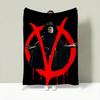 Movie V-V for Vendetta Throw Lightweight 240g Flannel Blanket Soft Skin-friendly for Summer Cooling