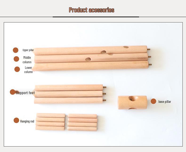 Solid Wood Clothes Rack for Living Room & Bedroom