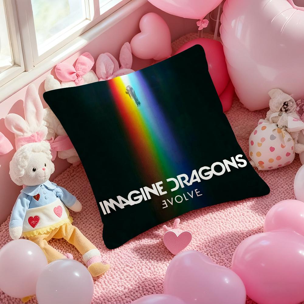 I-Imagine D-Dragons Band Cushion Cover Pattern Printed Pillowcase for Living Room Sofa Cushion Cover & Bedroom Decor