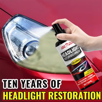 JOKJOK 50ml All-in-One Scheinwerfer-Restaurationsspray - 10 Jahre Lang anhaltender Klarlackschutz, Behandlung für trübe und oxidierte Linsen,