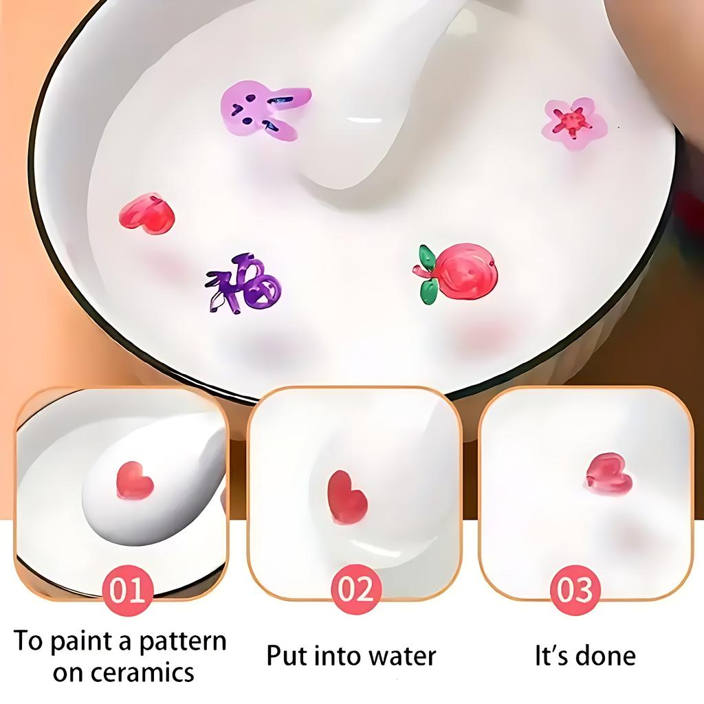 12 Colors Floating Pen With Spoon,Water Floating Painting Tool,Create Magical Art
