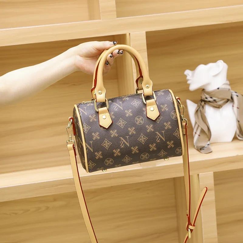 Geantă de mână Boston cu imprimeu retro versatilă pentru femei o geantă de umăr