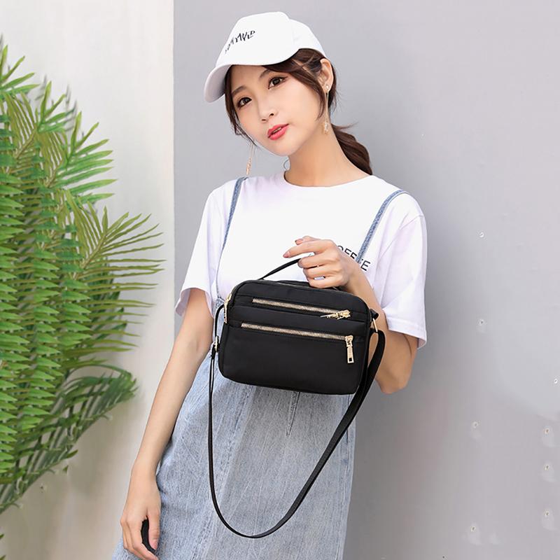 Female Casual Waterproof Nylon Shoulder Bags  Small Crossbody Messenger Bag Purse Female Multi-pocket Handbag Pouch