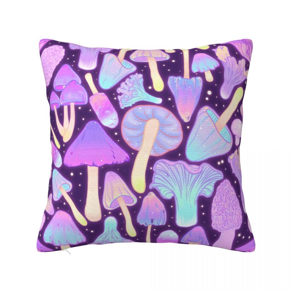 Mushroom Cartoon Pillow Case Forest Plant Cushion Cover Novelty Zippered Decorative Throw Pillow Case Cover for Living Room