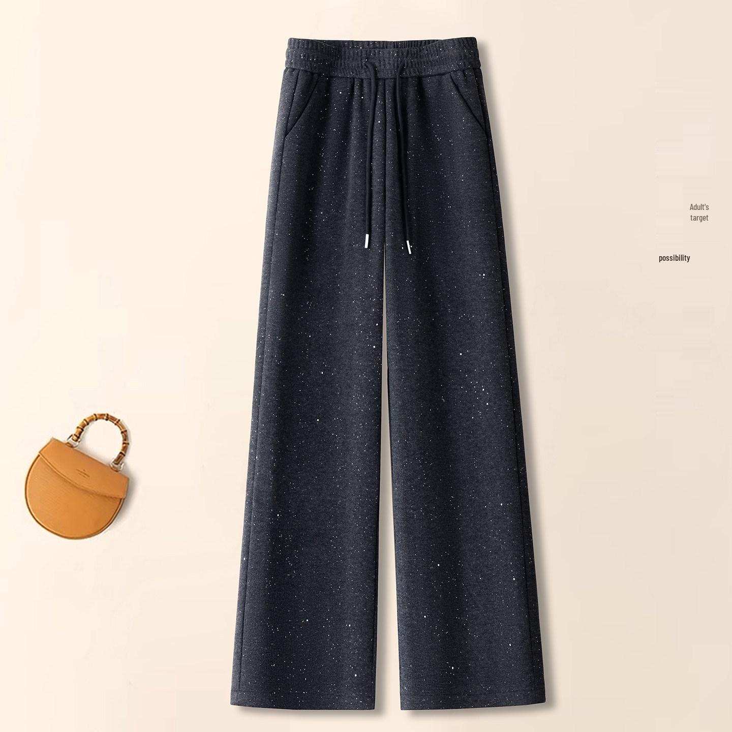 

Women s Bright Sparkle High-Waist Wide-Leg Sweatpants for Autumn/Winter 2025 3XL /31 [Recommended for 135-145 pounds]