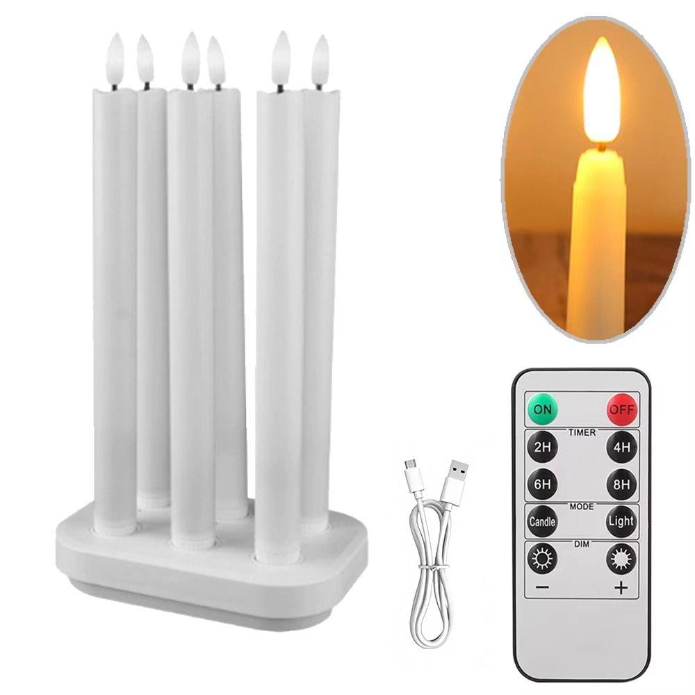 Remote Controlled LED Taper Candles Flickering Effect Atmosphere Night Lamp  Home Wedding Decor
