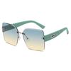 Diamond Embellished Sunglasses Fashionable And Elegant Blue Glasses Frameless High-End Sunglasses Women