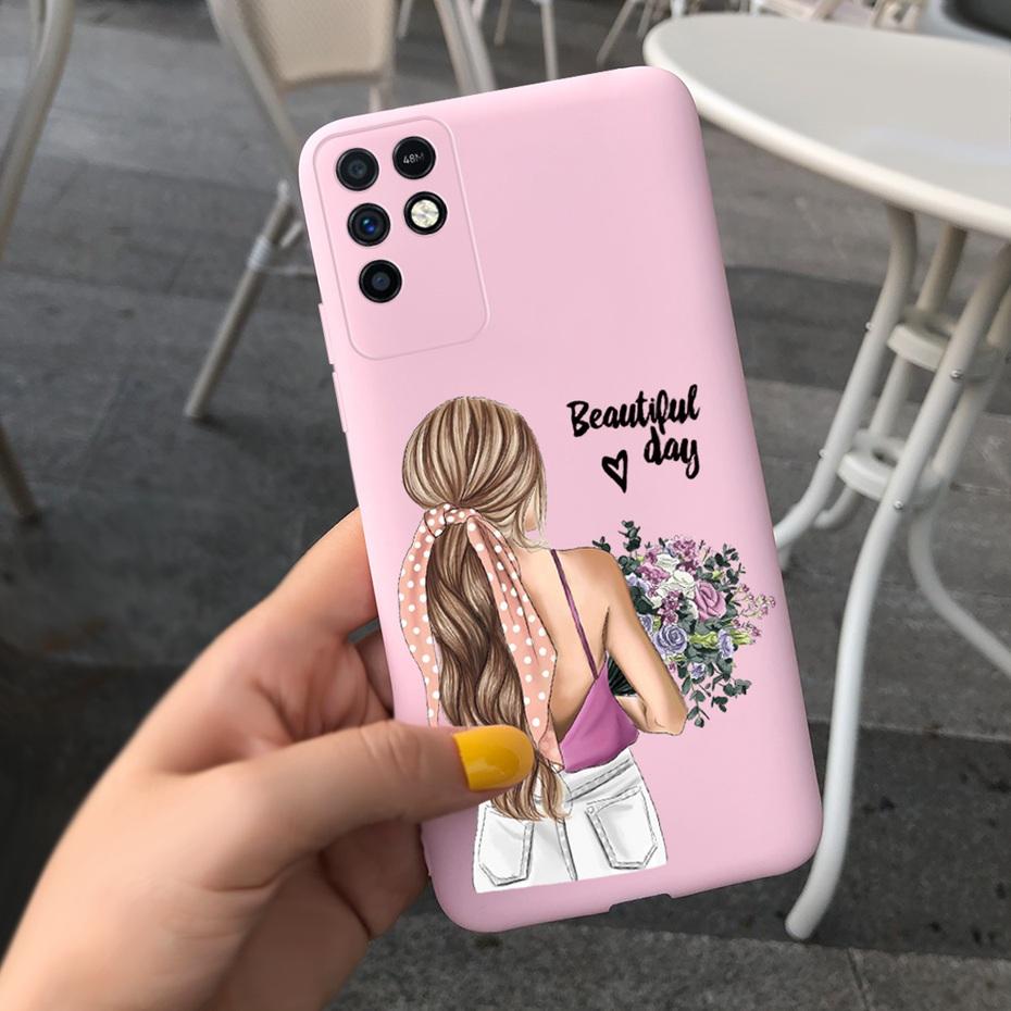 For Infinix Note 10 Case Note 10 Pro Beautiful Girl Flower Pattern Phone Case Soft Silicone Cover For Infinix Note10 Pro 10 Pro