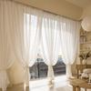 2pc Decorate Your Room With A Four-Season Pastoral White Curtain, Polyester Woven White Floral Graphic Sheer Curtains