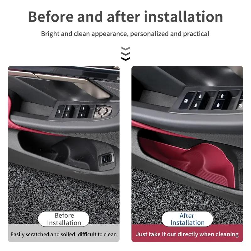 For BMW 5 Series G60 i5 2024 Car Door Side Storage Box TPE Auto Front Door Slot Organizer Pockets Interior Storage Accessories