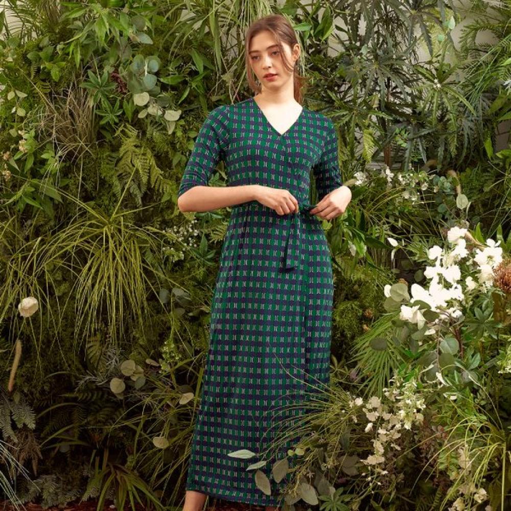 Lipbbam Creora Romona Robe Longue Cache-cœur Manches 3/4 Ldm10gv101