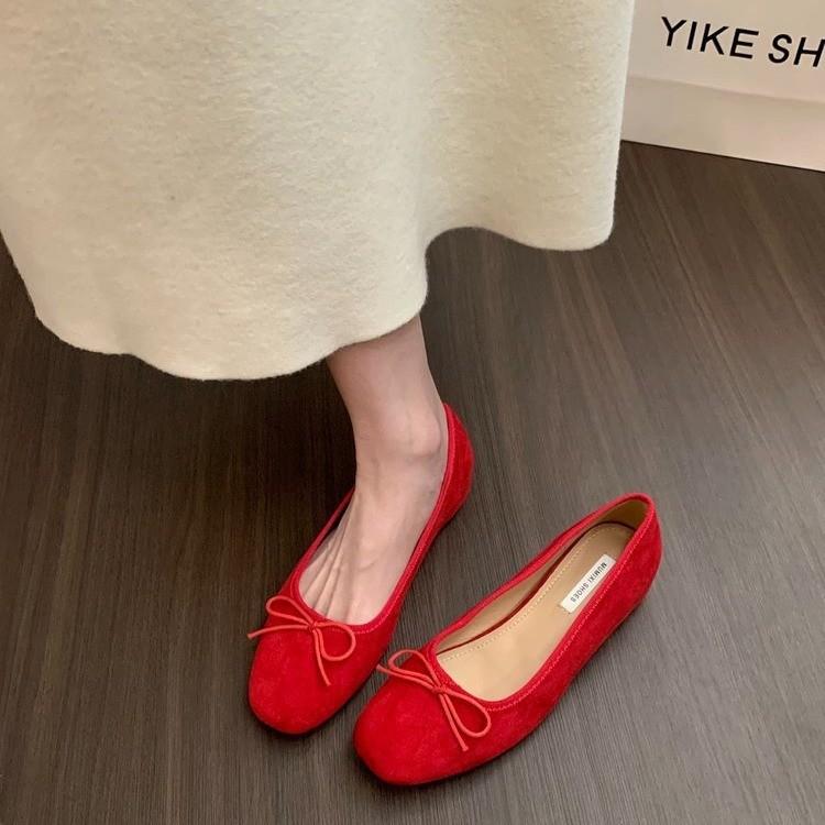 Inner height increase retro solid color single shoes women's shoes new spring and summer French fashion light mouth ballet gentle evening shoes