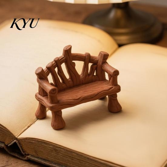 Realistic Tree Branch Models 3D Printed Mini Twig Bench for Dollhouse Furniture, Rustic Natural Texture Craft Supplies Shape Micro Landscape Ornament,